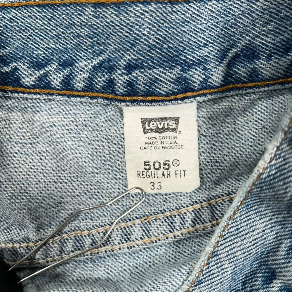 VTG '01 Levi's 505 Regular Fit Denim Shorts Mens 33 Made in USA Light Wash Dad
